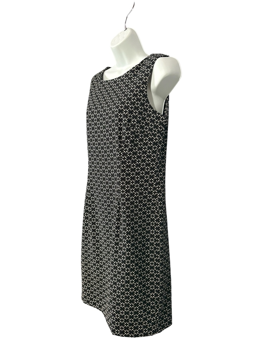 Mario Serrani Italy, Black White Shift Dress Size 8 Geometric Print Career Dress - Picture 6 of 10